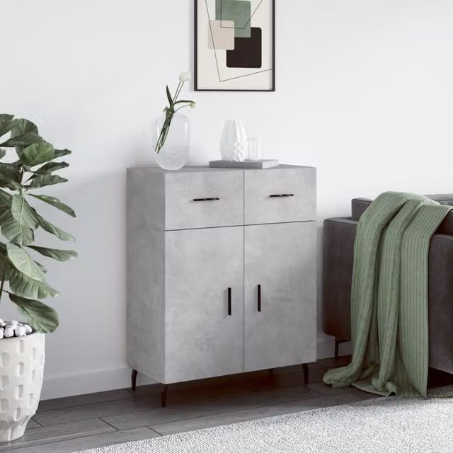 Berkfield Home Modern Sideboard in Grey, W/D/H: 69.5 x 34 x 90 cm – 1