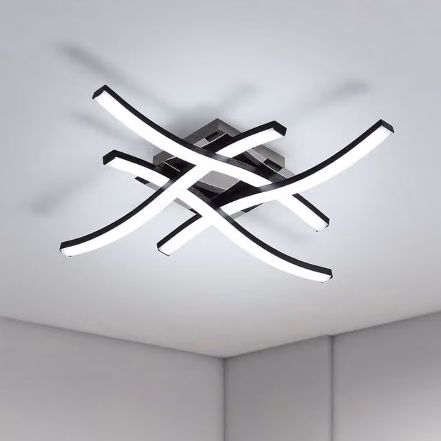 GOECO Modern Round LED Ceiling Mounted Downlight in Black