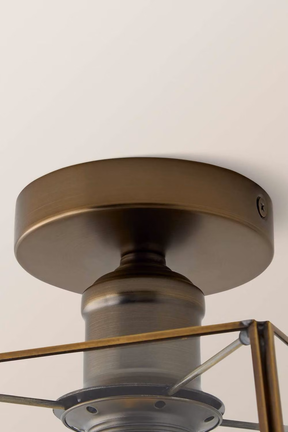 ValueLights Susie Glass Lantern Flush Ceiling Light Fitting in Bronze – 3