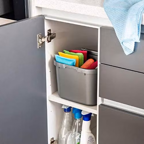 Addis Everyday Kitchen Food Waste Compost Caddy Bin, 4.5 Litre, Silver – 3