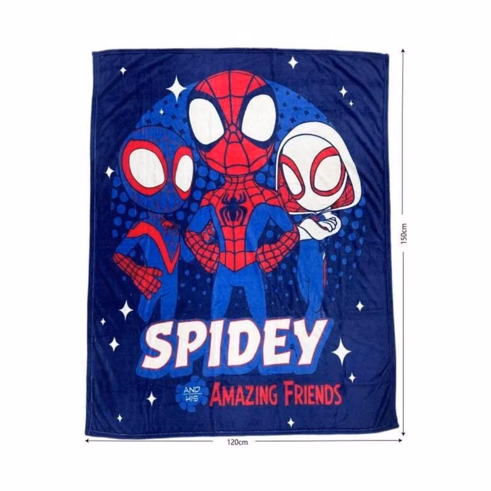 Marvel Avengers Spidey Ultra Soft Blue Fleece Throw Blanket, W: 120 cm, D: 130 cm, H: 180 cm – 2