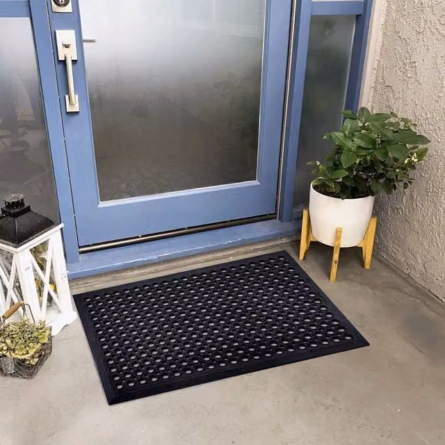 Hometex Solutions All Weather Outdoor Entrance Mat, Black, W: 80 cm, L: 120 cm