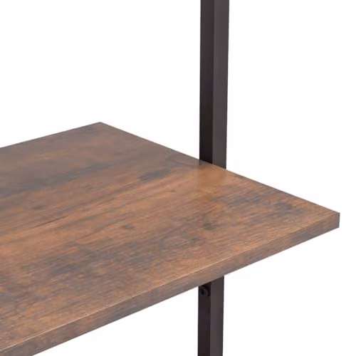 vidaXL 4-Tier Industrial Leaning Ladder Shelf in Brown and Black, W/D/H: 64 x 35 x 152.5 cm – 2
