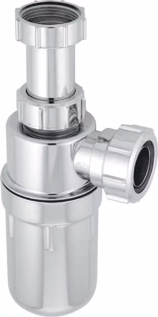 McAlpine Plastic Resealing Adjustable Inlet Bottle Trap, 1.25 inch, Silver