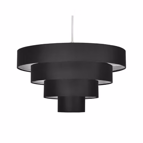 MiniSun Set of 2 Modern Black Fabric Cylinder Ceiling Pendant Light Shades, Shade Width: 40 cm – 4