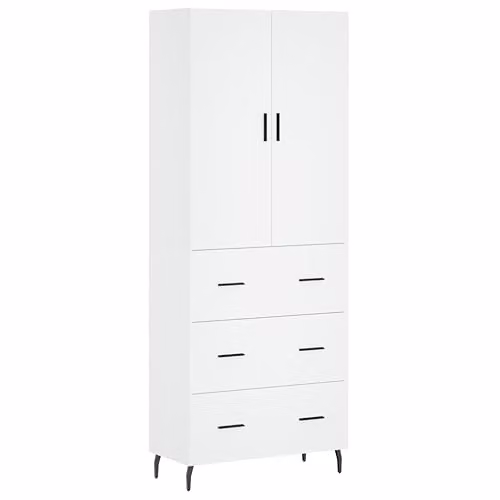 vidaXL Modern White Highboard Sideboard and Storage Cabinet for your Living Room – 1
