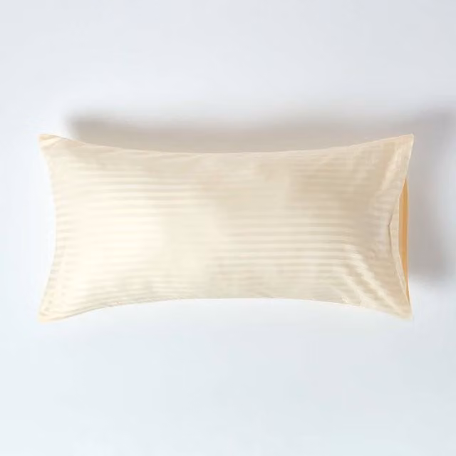 Homescapes Yellow Combed Cotton Percale Pillowcase
