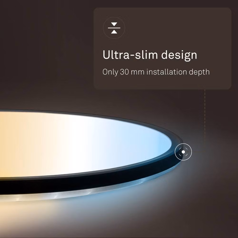 B.K.Licht Black Slim LED Ceiling Panel with Remote Control, Dimmable CCT, IP44, W/D/H: 42 x 42 x 3 cm – 6