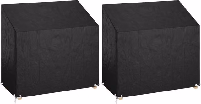Berkfield Home Water-Repellent Garden Bench Covers, 2 Pack, Black, W: 130 cm, D: 70 cm, H: 70-88 cm