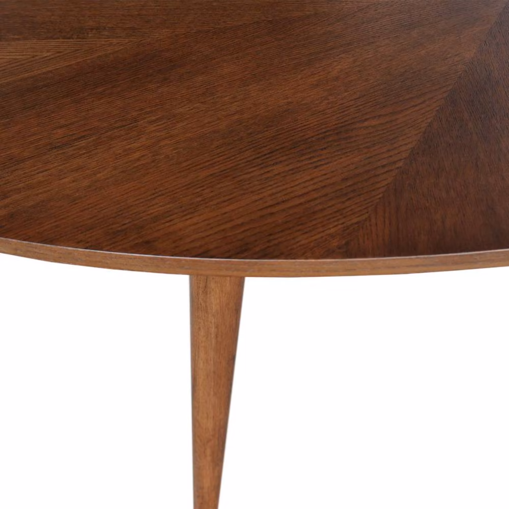 sweeek Oval Dining Table in Dark Brown, Rubberwood and Oak Veneer, Seats 6 – 4