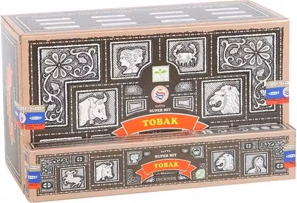 KDMD 12 Pack of Spicy Oriental Tobak Incense Sticks in Grey and Multicolour