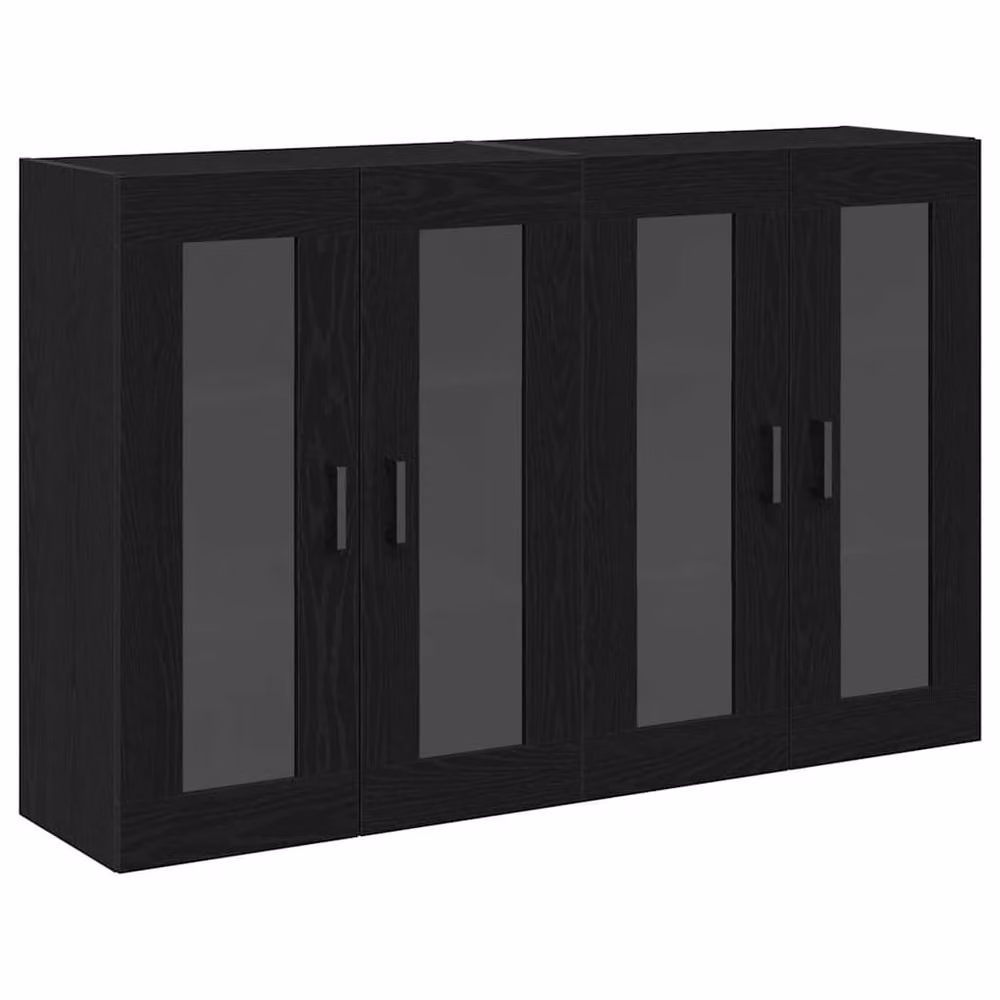 Berkfield Home Set of 2 Wall Mounted Cabinets in Black Oak, W/D/H: 69.5 x 34 x 90 cm – 3