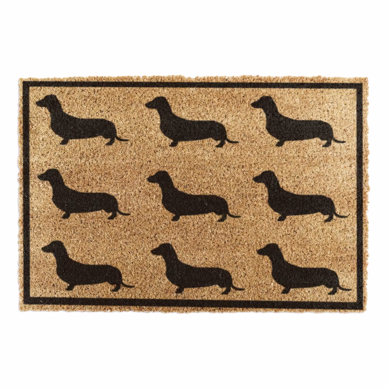 Artsy Mats Dachshund Country Coir Doormat in Black, W: 90 cm, D: 60 cm – 2