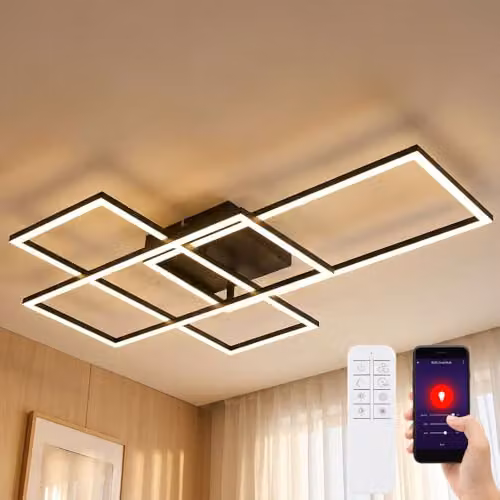 Globo Lighting Netlighting Black LED Ceiling Light with Remote Control, Timer and Dimmable CCT Function – 2