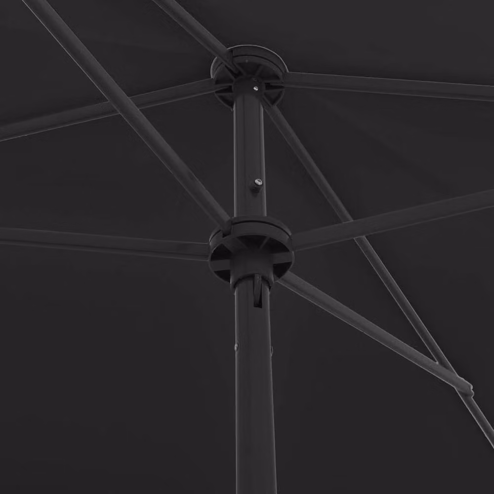 Berkfield Home Black Polyester Beach Umbrella W: 200 cm, D: 125 cm – 2