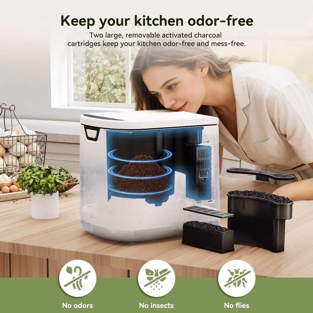 PAWNORA 4L Electric Kitchen Composter in White – 5