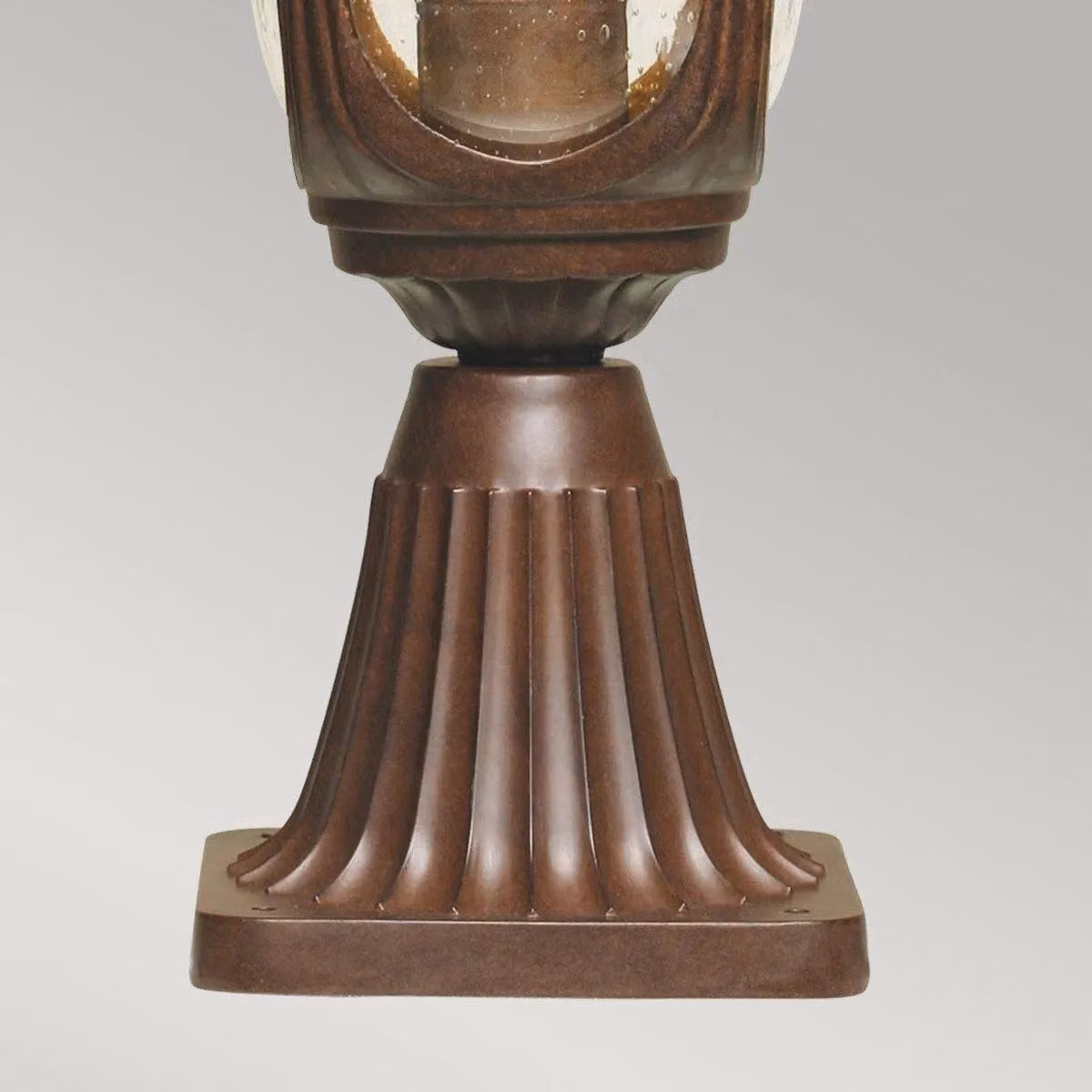 Netlighting Chicago Small Outdoor Pedestal Lantern in Rusty Brown Bronze with IP44 Rating and E27 Socket – 3