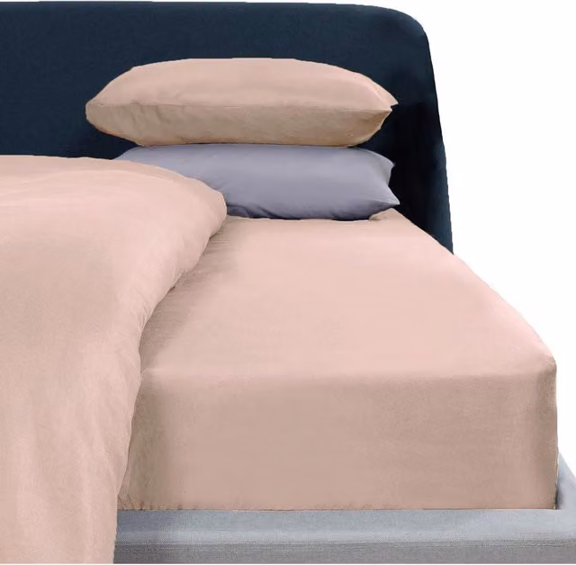 Brentfords Plain Fitted Microfibre Bed Sheet, Pink, 90 x 190 cm