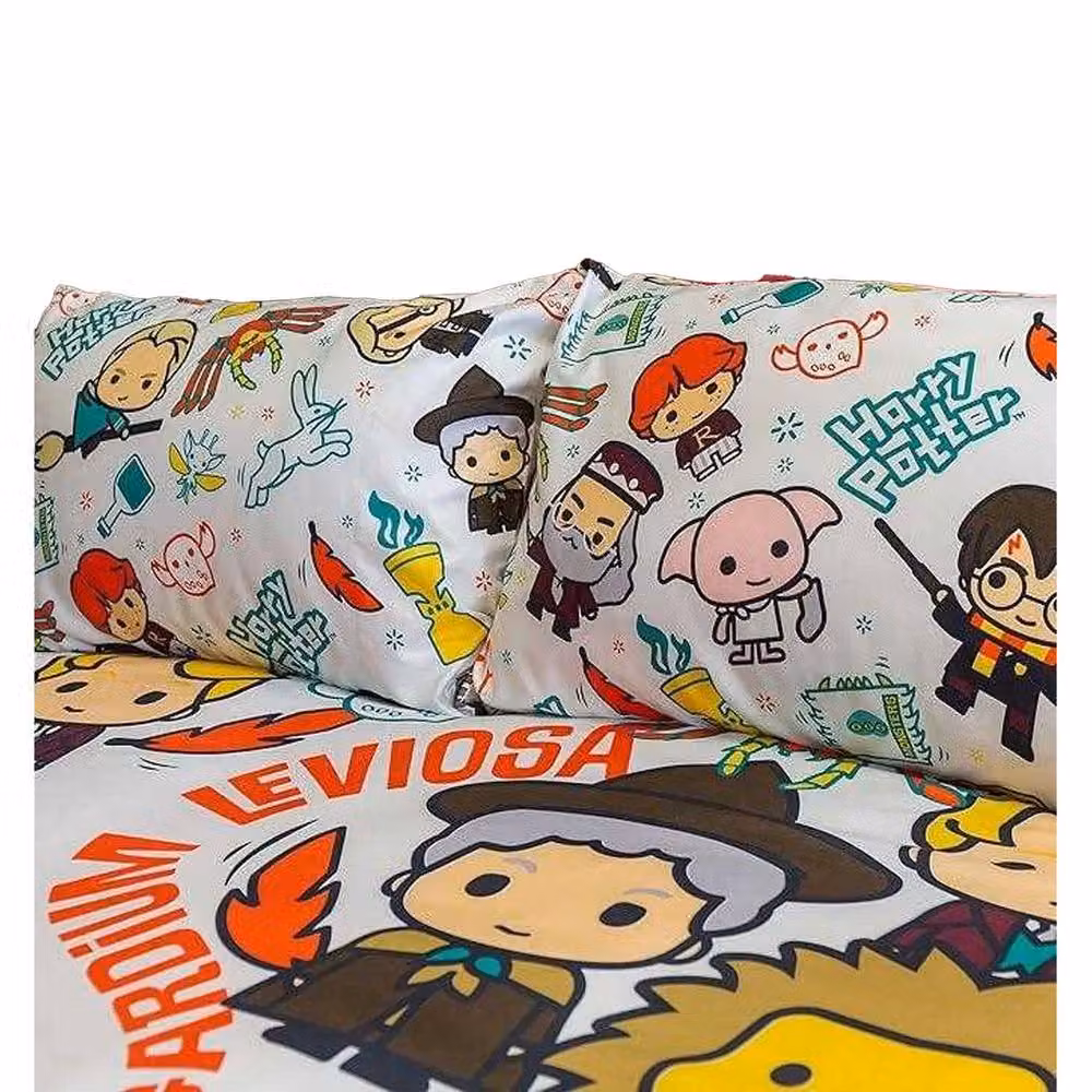 Harry Potter Chibi Reversible Duvet Cover and Pillowcase Set, Multicolour, W: 140 cm, L: 200 cm – 3