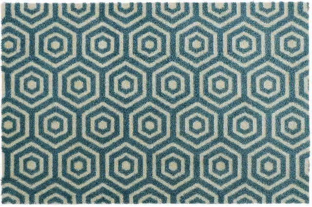 JVL Mega Machine Washable Non-Slip Doormat, Blue, W: 50 cm, D: 75 cm