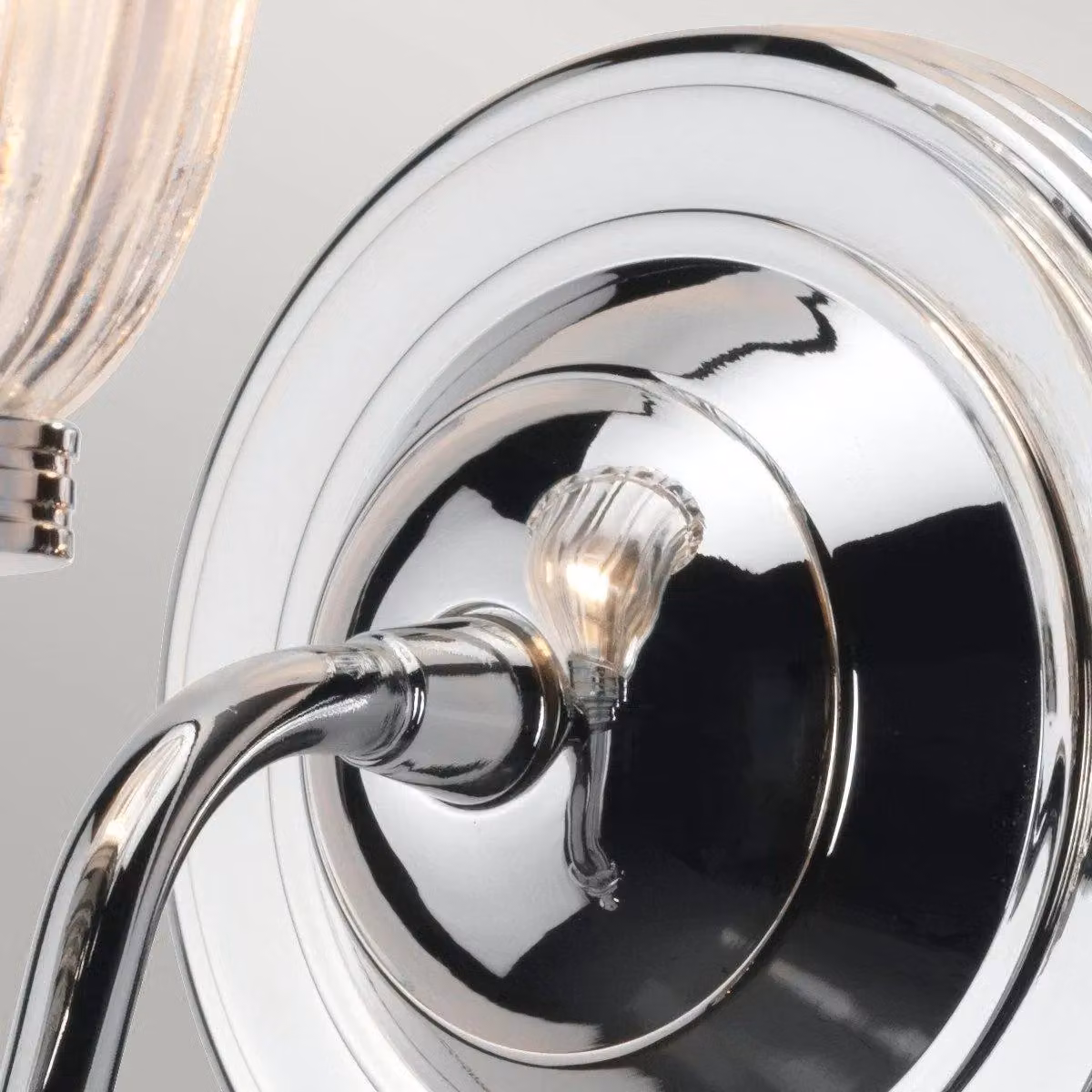 Netlighting Carroll Single Light Bathroom Wall Light in Polished Chrome and Grey with G9 Bulb Holder, IP44 Rated – 2