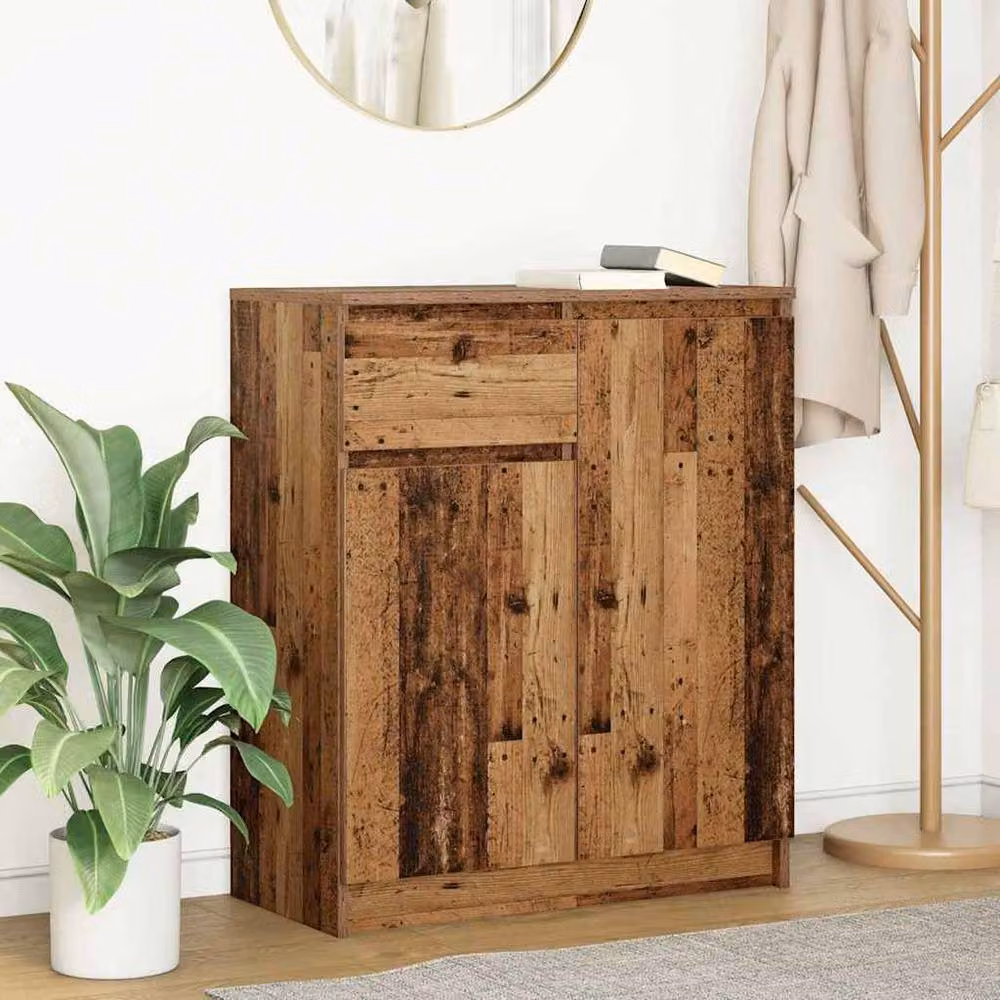 Berkfield Home Rustic Sideboard with Drawer in Brown, W/D/H: 71 x 35 x 84 cm – 2