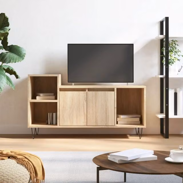 Berkfield Home Sonoma Oak TV Cabinet in Brown, W/D/H: 100 x 35 x 55 cm – 1