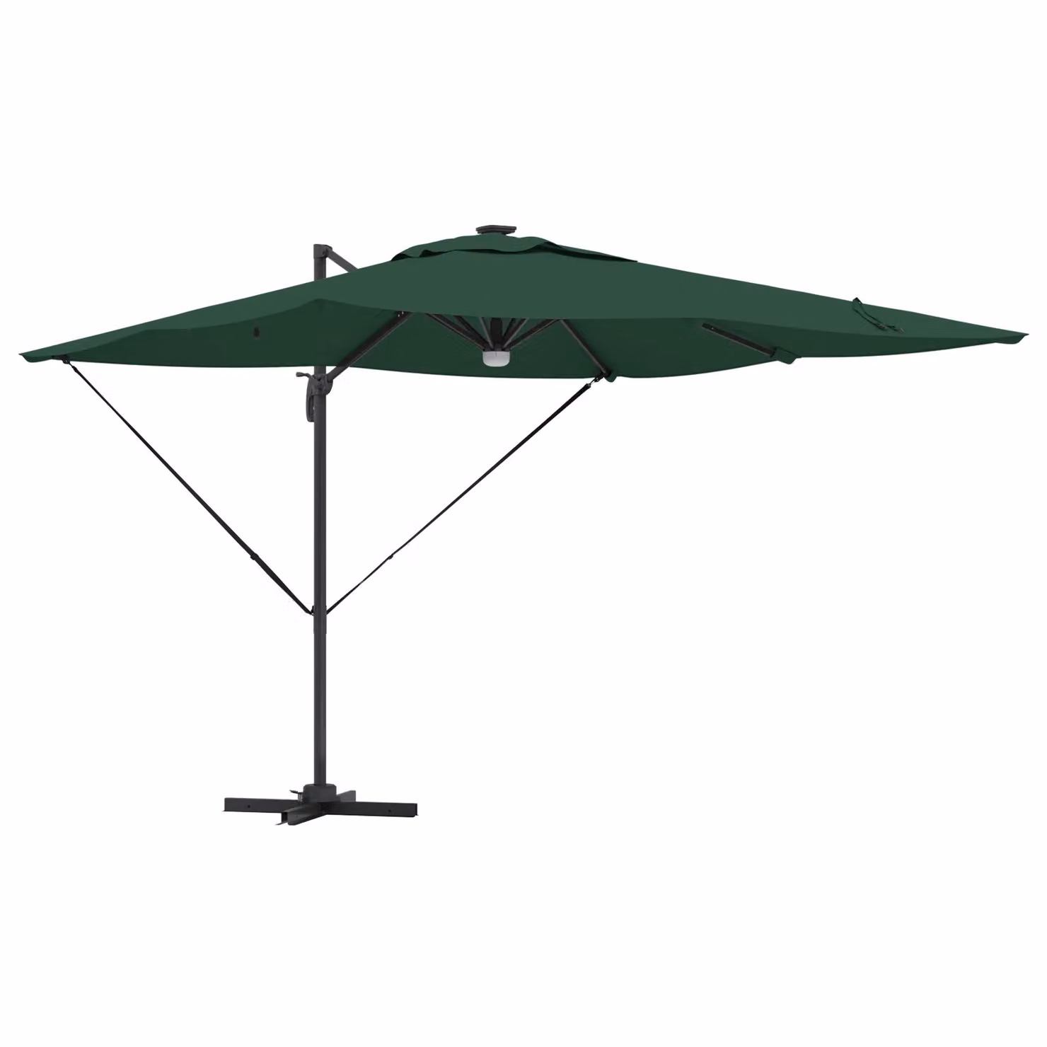 Berkfield Home Roma Cantilever Parasol with LEDs in Green, Aluminium, W/D/H: 286 x 285 x 270 cm – 2