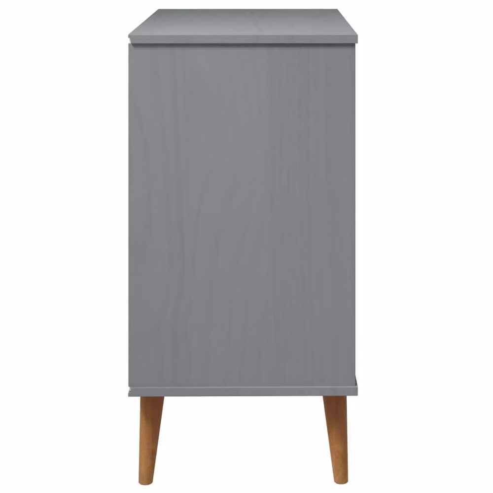 Berkfield Home MOLDE Grey Solid Wood Pine Drawer Cabinet W: 80 cm, D: 40 cm, H: 80 cm – 3