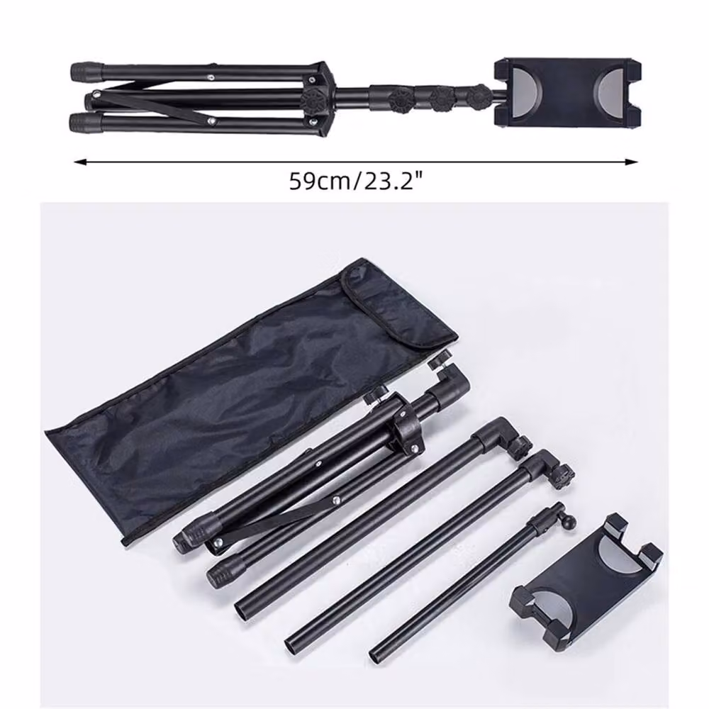 Nordara Adjustable Universal Foldable Tripod Tablet Stand for iPad, Black – 4