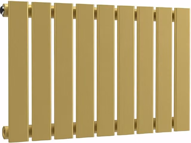Lux Heat Single Flat Horizontal Steel Radiator in Gold, W: 63.0 cm, H: 40.0 cm