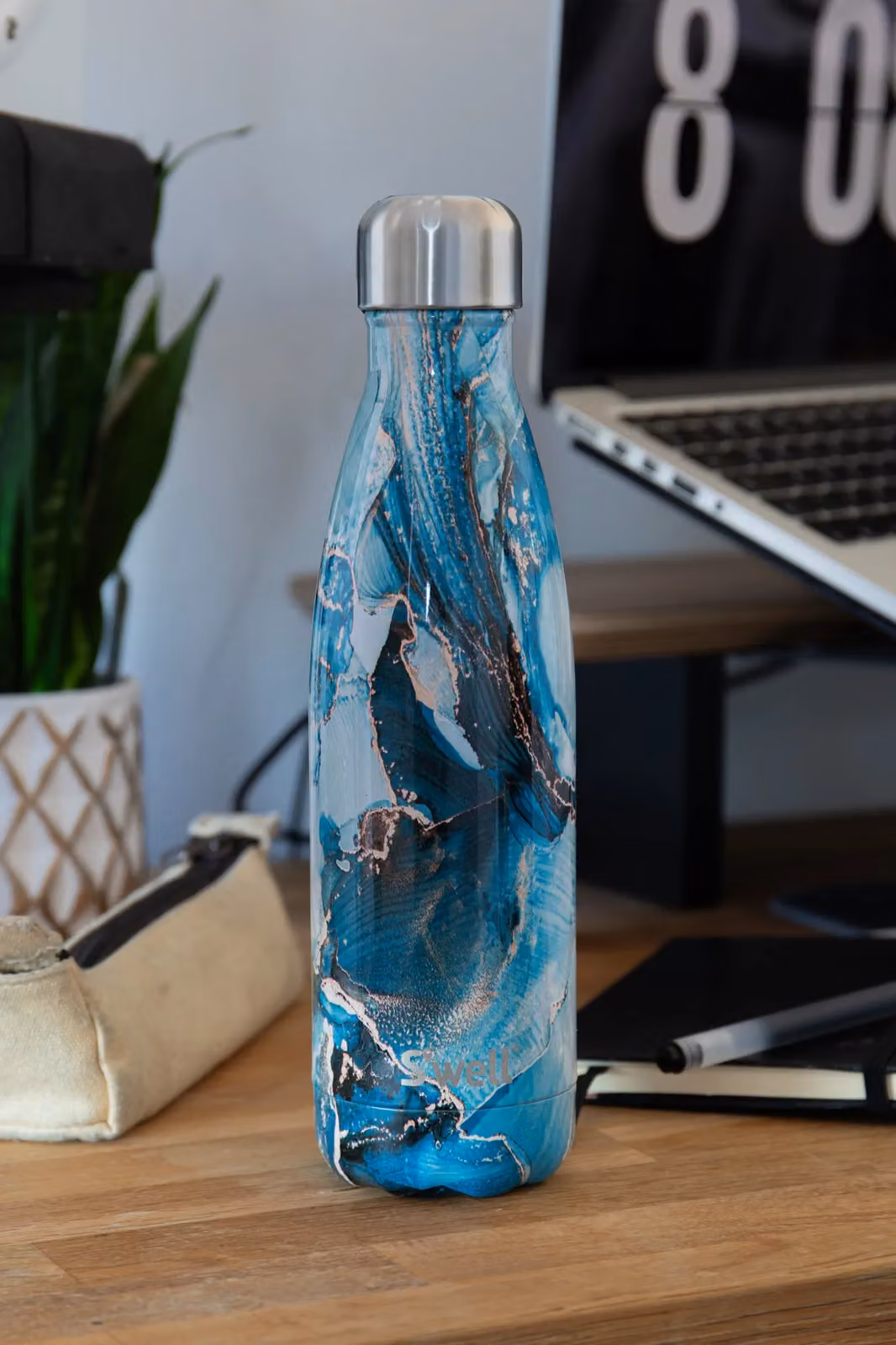S'well Ocean Marble Insulated Water Bottle, Blue, 500 ml – 6