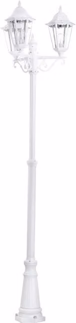 Loops IP44 White Aluminium Outdoor Bollard Lantern with 3 Arms and E27 Socket