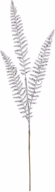 KDMD Silver Glitter 3 Leaf Palm Stem, 3 Pack