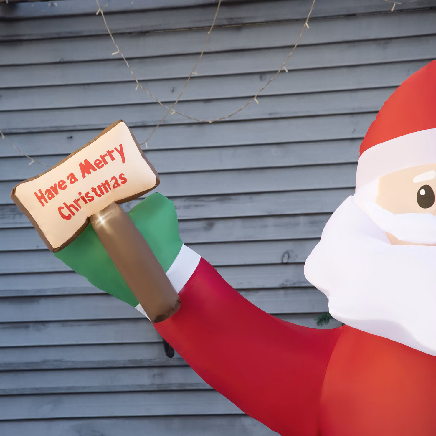 Outsunny 8ft Inflatable Christmas Santa Claus with LED Lights and Blessings Sign in Red and White – 6
