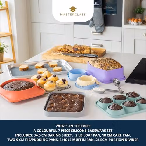 MasterClass 7 Piece Multicolour Silicone Non-Stick Baking and Roasting Set – 3