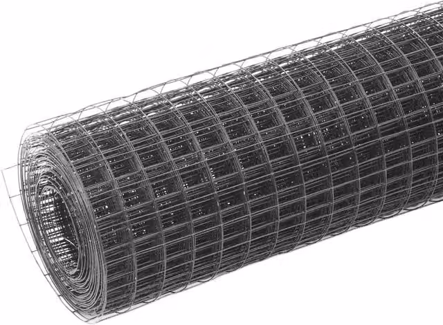 Berkfield Home Grey PVC Coated Steel Chicken Wire Fence, 10 x 1 m – 1