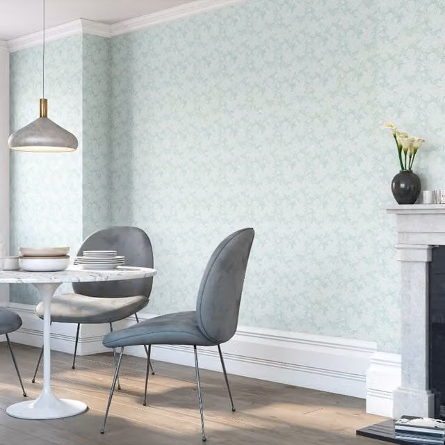 Hoopla Walls Paisley Abstract Botanical Wallpaper in Blue