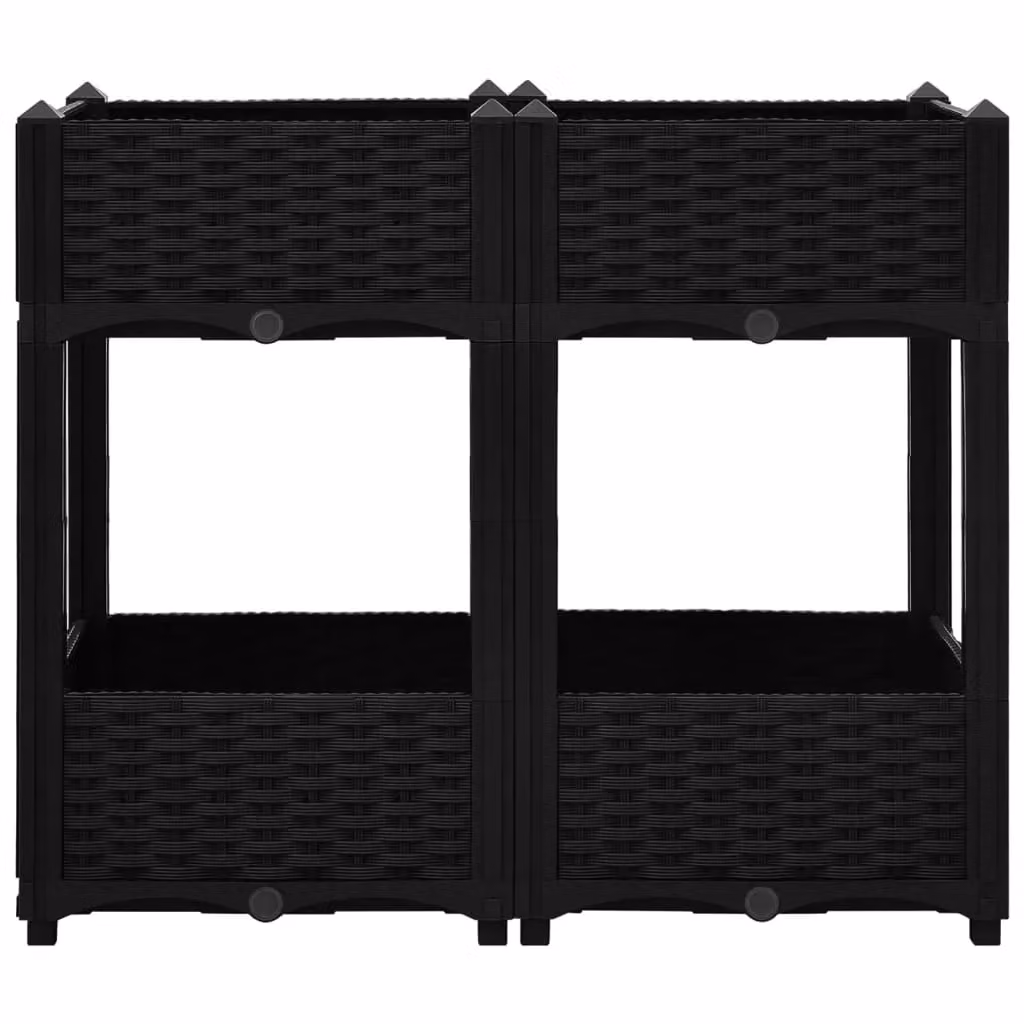 Berkfield Home Raised Bed in Black Polypropylene, W/D/H: 80 x 40 x 71 cm – 2