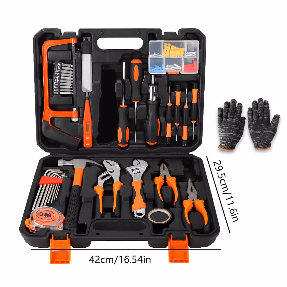 Ventryn 105-Piece DIY Home Repair Kit Hand Tool Set with Case, Black – 2