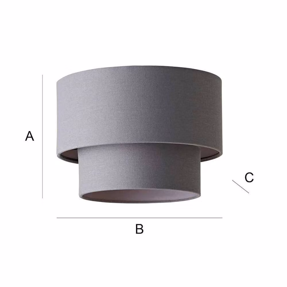 FORGEVIO Modern Grey Fabric Cylinder Lamp Shade for Ceiling Lights – 2