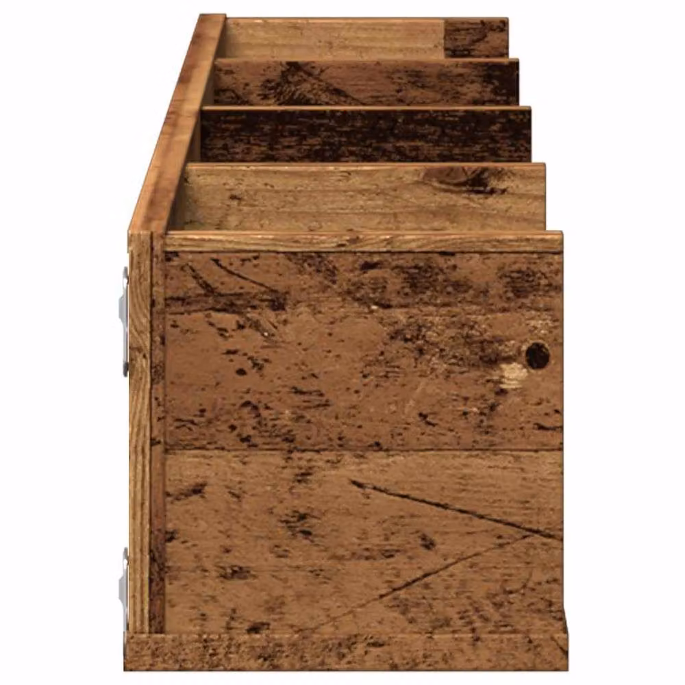 Berkfield Home CD Wall Shelf in Old Wood Brown, W/D/H: 100 x 18 x 18 cm – 4