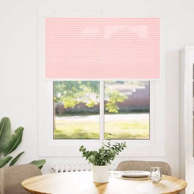 Berkfield Home Pink Single Pleat Fabric Blind, W: 105 cm, H: 150 cm