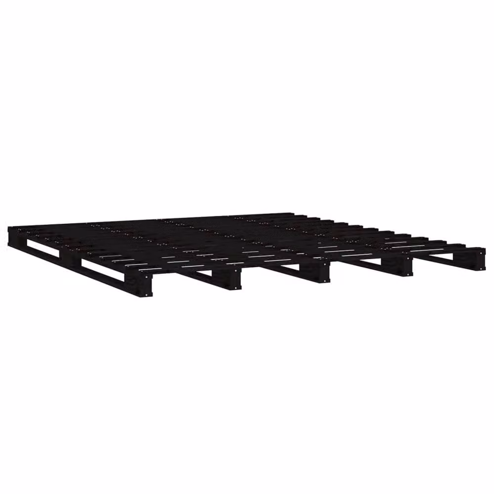 Berkfield Home Black Pine Wood Pallet Bed, W/D/H: 120 x 200 cm – 3