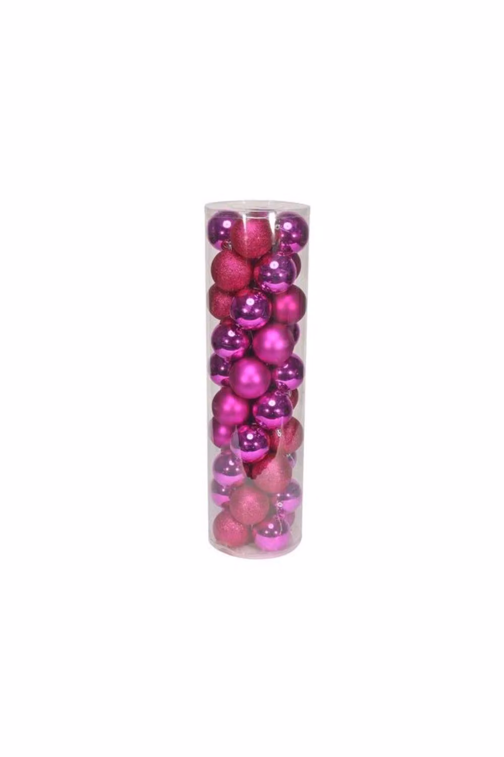 KDMD 48 Hot Pink Christmas Baubles in Matt, Shiny and Glitter Finish, Diameter: 8 cm – 2
