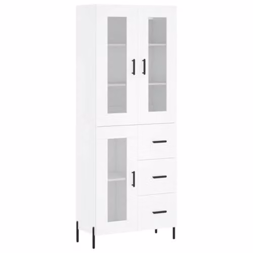 vidaXL Modern White Highboard in Engineered Wood, W/D/H: 69.5 x 34 x 180 cm – 1
