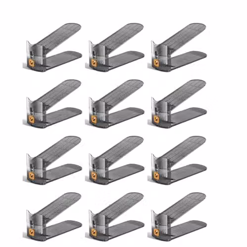 Hygrad Pack of 12 Black Acrylic Shoe Slot Organisers, W/D/H: 25.4 x 9.5 x 7.0 cm – 1