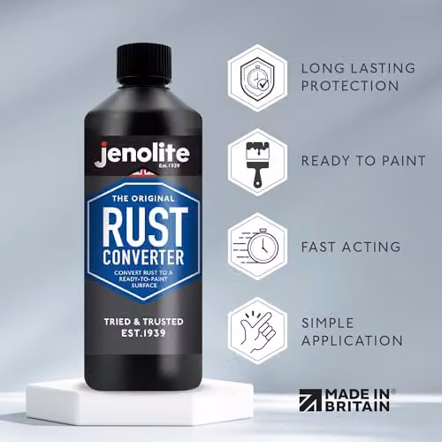 JENOLITE Rust Converter Liquid, 1 l, Black, Water-Based Quick-Drying Formula for Metal – 2