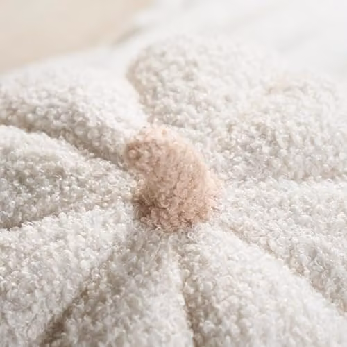 OHS Pumpkin Boucle Fabric Cushion in Cream, W/D/H: 25 x 25 x 15 cm – 3