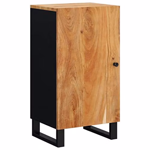 vidaXL Industrial Acacia Wood Sideboard with Door, Brown, W: 40 cm, D: 31 cm, H: 75 cm – 1